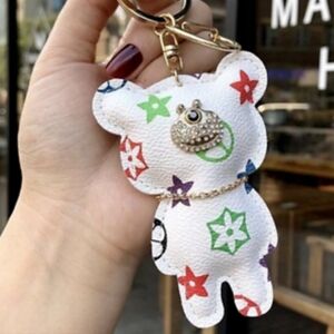 Bear Keychain Monogram Purse Charm
